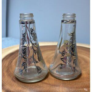 Vintage Silver Overlay Flanders Poppy Salt & Pepper Shakers 1950s